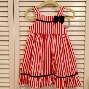Gymboree stripped, white & blue toddler girl dress